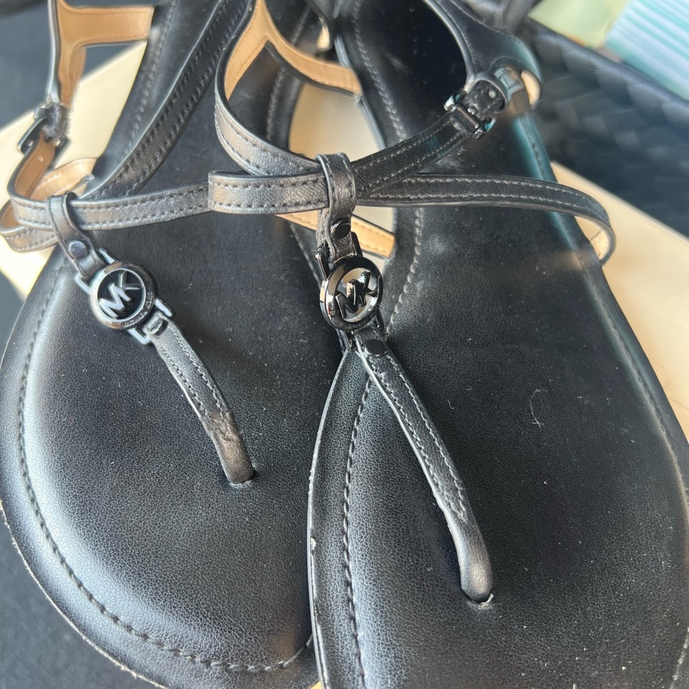 Michael Kors black sandals leather size 9